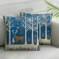 thumbnail image 3 of Shangniulu Blue Christmas Pillow Covers Set of 2 Farmhouse Christmas Decorations Believe Snow ALL is Calm All is Bright Deer Merry Tree Winter Holiday Decor Throw Cushion Case for Home Couch White, 3 of 7