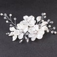 thumbnail image 4 of Pince à Cheveux Fleur en Perles de Cristal pour Mariée, Bijou pour Cheveux, Accessoire de Mariage pour Cheveux, Luxe, 2 Pcs, 4 of 7