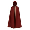 thumbnail image 2 of Hvyesh Renaissance Hooded Cape Vintage Medieval Cloak with Hood Halloween Costume, 2 of 4