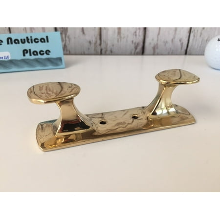 Brass Cleats - Brass Double Hook Cleat - Nautical Marine Boat Dock Chock - Hanger Handle