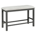 thumbnail image 6 of Harper & Bright Designs 6 Pieces Counter Height Dining Table Set with Bench, Wooden Dining Table Set 4 Chairs with Shelf and Pad, Kitchen Table and Chairs for 6 Persons, Gray, 6 of 12