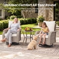 thumbnail image 3 of ELPOSUN Outdoor Patio Swivel Rocking Chair Set of 2, 3 Pieces All-Weather Wicker Patio Furniture Bistro Set with Side Table for Garden, Backyard, porch, Yellow&Beige, 3 of 9