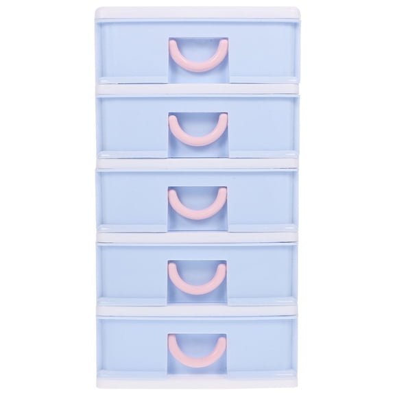 GOOHOCHY Skyblue Plastic Desk Organizer with Drawers for Storage Use 5tier Design Large Capacity