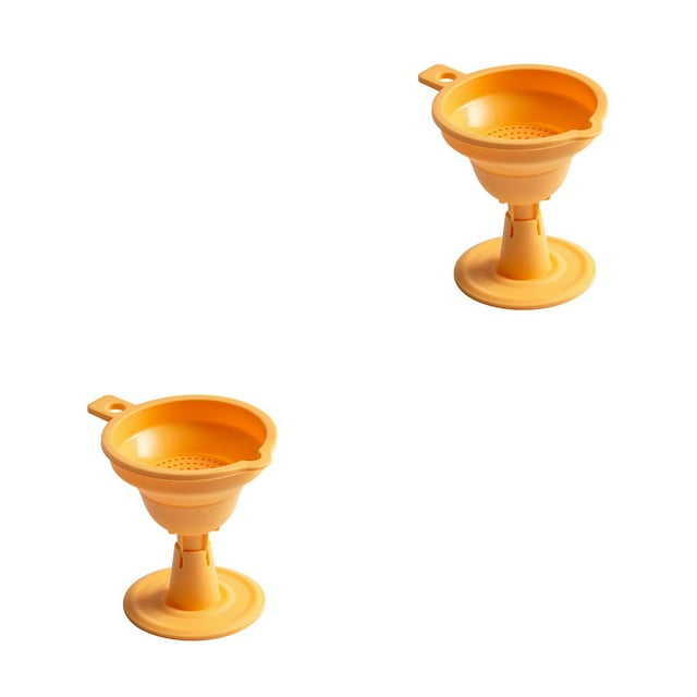 maskred Entonnoir en Silicone Pliable pour Filtre Réutilisable Trémie Distributeur de Produit Fluide Jaune 2Set