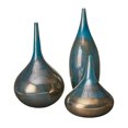 thumbnail image 5 of Madison Park Signature Glass Vase Set 6.1 Dia x 18.11 H Transitional Design in Blue and Bronze, 5 of 5