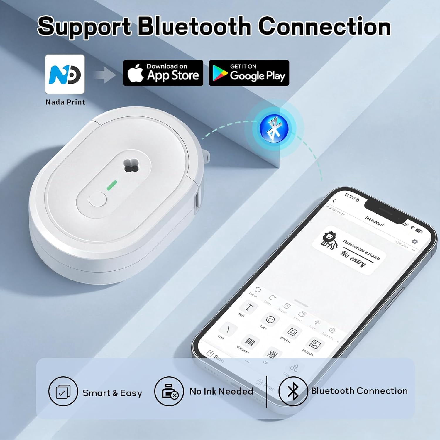 Mini Label Maker Machine with Tape, N12 Portable Bluetooth Label Printer, Thermal Sticker Labeler for Small Business, School, Home, Office(White)