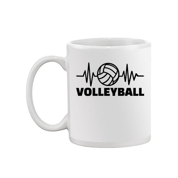 Volleyball Heartbeat Design Mug Unisex's -Image by Shutterstock