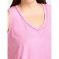thumbnail image 4 of Terra & Sky Women's Plus Slub Cotton Swing Tank Top, Sizes 0X-5X, 4 of 5