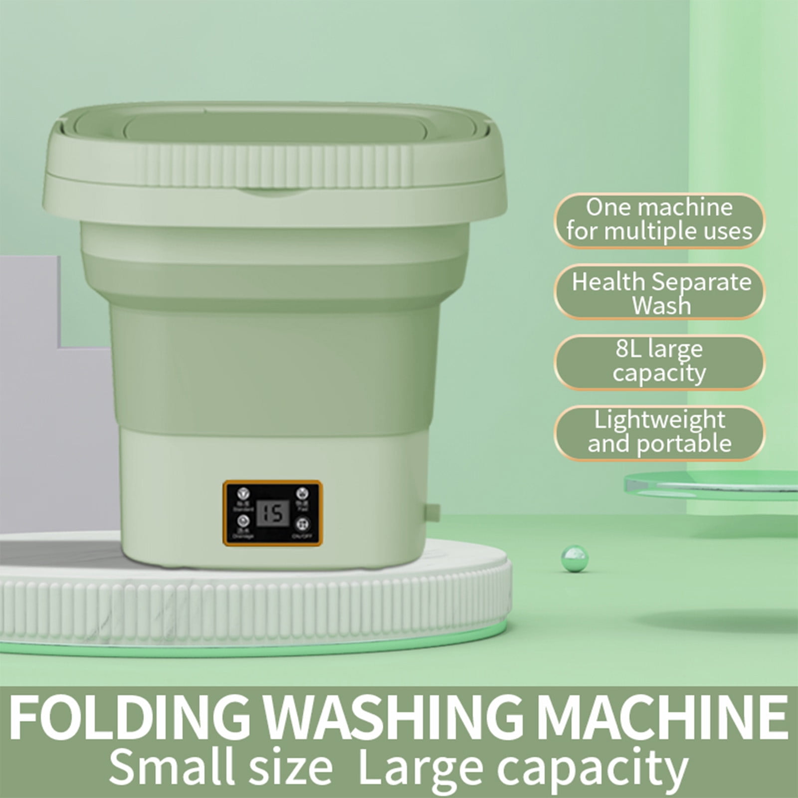 LEFTHIGH Home Portable Washing Machine Foldable Mini Washing Machine, Small Washing Machine for Underwear, Baby Clothes, Suitable for Apartments, Dormitories, Camping, Travel Christmas Home Decor