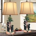 thumbnail image 1 of Juego de 2 lámparas de mesa Hamud Rustic Farmhouse Bear con USB, 1 of 7