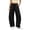 Black-PANTS, variant on Women's Patch Pocket Wide Leg Sweatpants High Waist Drawstring Loose Casual Streetwear Pants White XL
