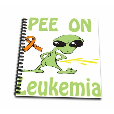 3dRose Super Funny Peeing Alien Supporting Causes For Leukemia - Drawing Book, 8 by 8-inch
