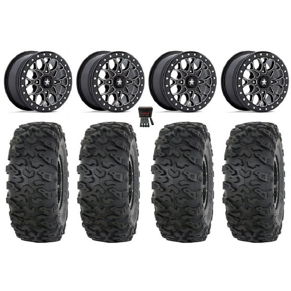 MSA Portal Beadlock 15" Wheels Milled 33" Roctane T4 Tires Can-Am Maverick X3 / Honda Pioneer 1000 / Talon