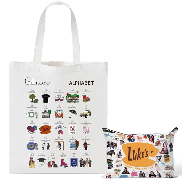 Bolsa de algodón y bolsa de maquillaje Laffact Gilmore TV Show, 33 x 38 cm