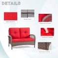 thumbnail image 5 of Meetleisure 5 Piece Sofa Seating Group with Cushions,Including 2 Swiwel Chairs, 2 Tables,1 Sofa, Red, 5 of 8