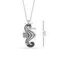 thumbnail image 5 of LeCalla 925 Sterling Silver Caviar Bead Seahorse Pendant Necklace for Women and Teen 37MM, 5 of 9