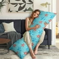 thumbnail image 4 of Beach Themed Body Pillow Cover 20x54 - Cozy Long Pillowcase with Hidden Zipper, Stretchy Fabric for Full Body Support - Starfish Seahorse Coral Nautical Design, 4 of 6