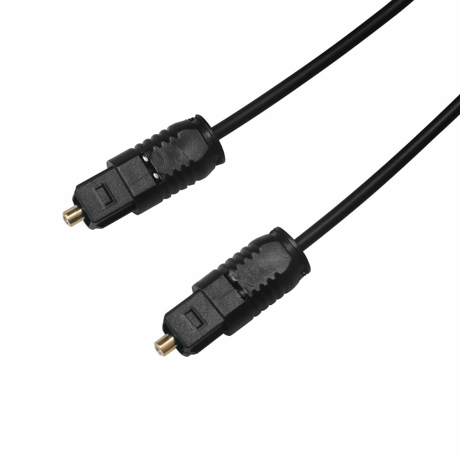 Gold-Plated Black Optical Fiber Audio Cable, 1.5 Feet