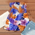 thumbnail image 4 of OIOLOYJM Tube Tops for Women Summer Bandeau Strapless Palm Tree Peplum Top Backless Vacation Flowy Going Out Clothes Purple 2XL, 4 of 4