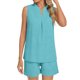 thumbnail image 3 of Camiseta de Manga Corta con Cuello en V para Mujeres con Pantalones Cortos de Bolsillo, Pantalones Casuales Y el Conjunto Superior para las Mujeres, 3 of 5