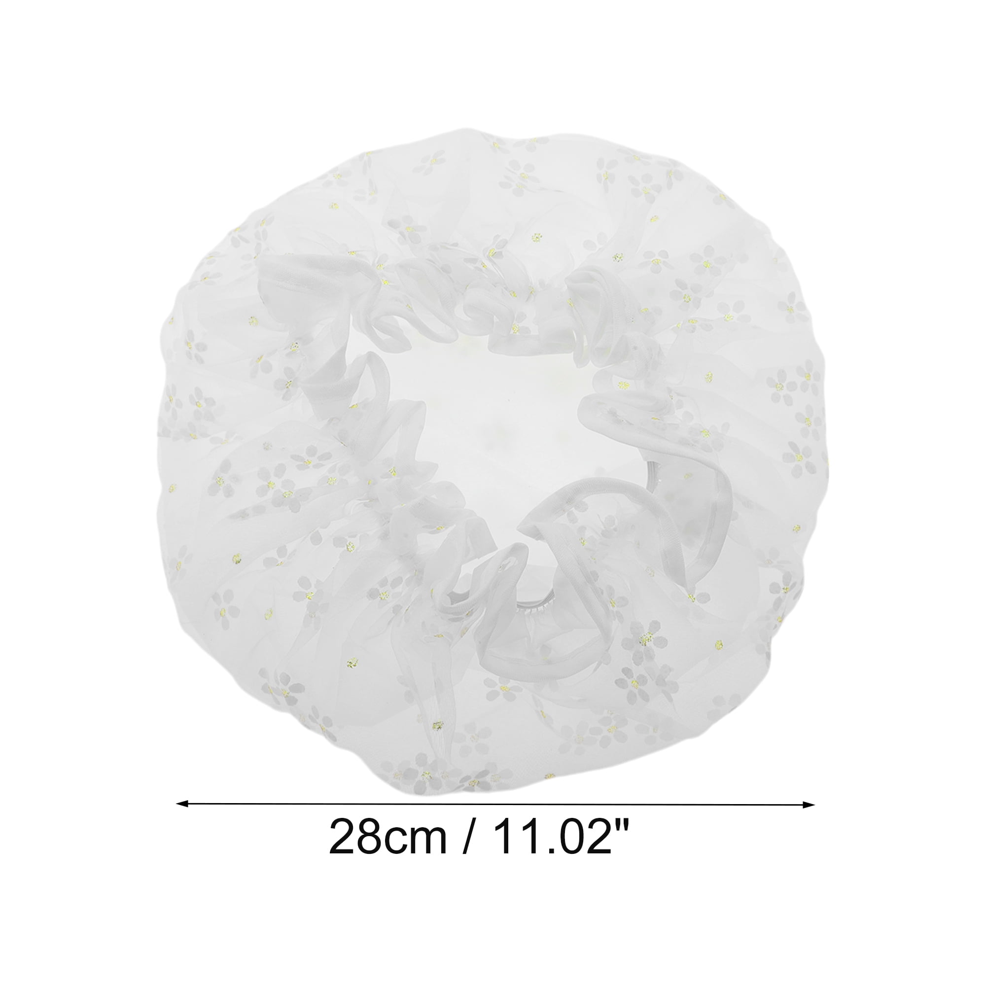 Unique Bargains Women's Durable Double Layer Bath Cap in White Color 1 Pc