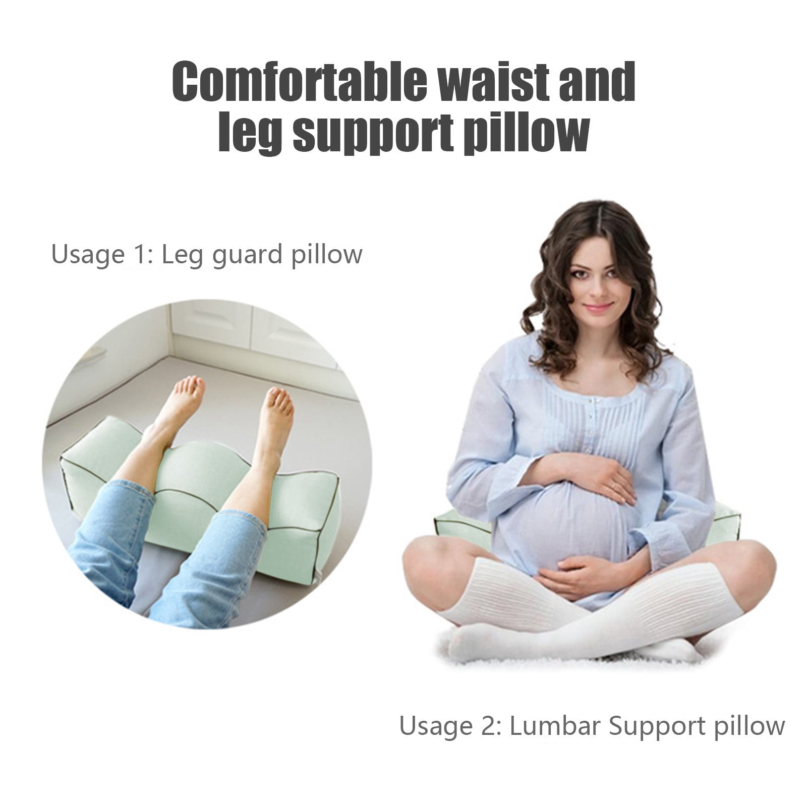 Vfedsrsge Memory Foam Pillows Cooling Pillow Pregnancy for Leg Washable Pillowcase,24x8in