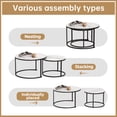 thumbnail image 5 of Set of 2 Modern Nesting Coffee Table, White Sintered Stone Top, Sturdy Wrought Iron Base for Living Room Decor, 5 of 7
