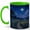 Green, variant on Moonlit Firefly Path 11oz Ceramic Mug, Starry Meadow Coffee Cup