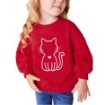 thumbnail image 1 of Sudadera Meitianfacai para niñas y bebés, sudadera básica de forro polar, sudadera tipo túnica con estampado de gato, sudadera con cuello redondo, suéteres de manga larga, tops, ropa de otoño e, 1 of 5