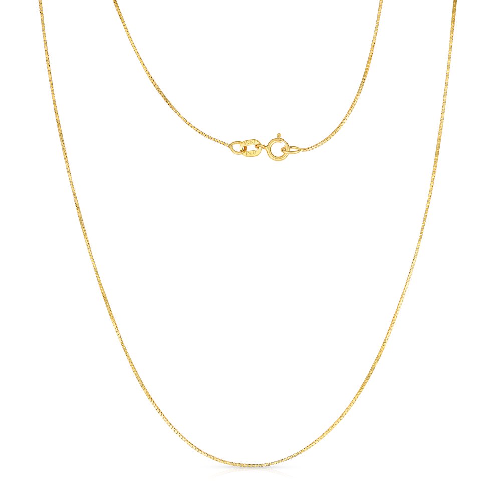 Floreo 10k Yellow or White gold Box Chain Necklace (0.6 mm) Walmart