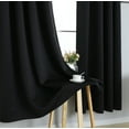 thumbnail image 3 of INLINAS Blackout Curtains for Bedroom, Thermal Insulated, Noise Reduction, Energy Saving Set of 2 Panels, Black, 42W x 45L Inch, 3 of 7
