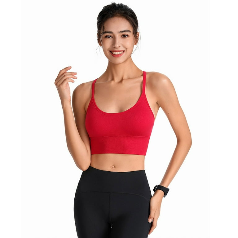 EHQJNJ Female Plus Size Sports Bra High Impact Adjustable Solid Color Y  Style Beauty Back Yoga Sports Bra Proof Yoga Bra Adjustable Sports Bras for