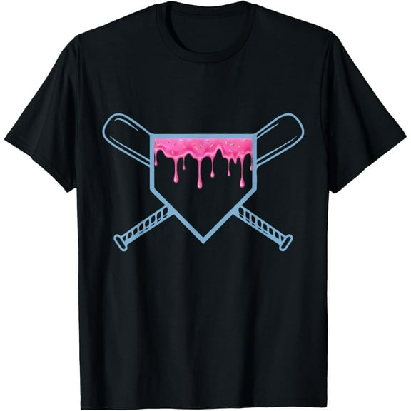 Baseball Home Plate Drip for Boys Ice Cream Spinkle T-Shirt men and women can wear, black, white, gifts