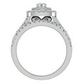 thumbnail image 4 of 14K White Gold Wedding Rings Set Diamond Bridal Sets Cushion Halo Style 1.10 CTW, 4 of 5