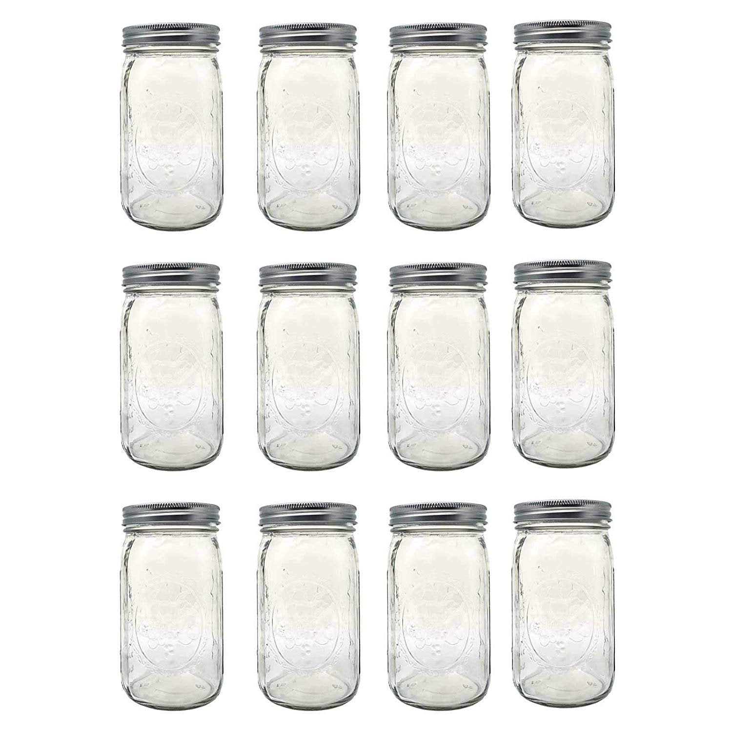 Ball Glass Mason Jars Wide Mouth 32 oz with Lids and Bands for Canning
