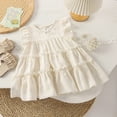 thumbnail image 3 of Coerni Toddler Girls Fly Sleeve Layered Flowy Dress Casual Loose Flutter Trendy Solid Holiday Beach Sundress Princess Gown, 3 of 3