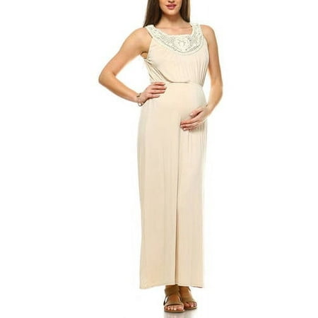 Women's Maternity Crochet Maxi Dress