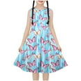 thumbnail image 2 of Girl Sleeveless Dress Print Crew Neck Summer Casual Tunic Sundress, 2 of 6