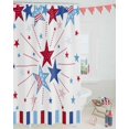 thumbnail image 3 of Independence Day Shower Curtain, Blue Red Shower Curtain Set with Hooks, Spring Summer Waterproof Fabric Shower Curtains for Bathroom Decor, 72x72 Inch Bath Curtain, 3 of 6