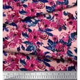 thumbnail image 2 of Soimoi Pink Cotton Poplin Fabric Artistic Leaf & Floral Printed Craft Fabric by the Yard 42 Inch Wide, 2 of 3