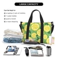 thumbnail image 4 of Travel Duffle Bag green yellow Lemon print Travel Tote Bags Carry on Luggage Waterproof Weekender Bags with Top Handle Adjustable Shoulde Strap for Travel Gym, 4 of 5