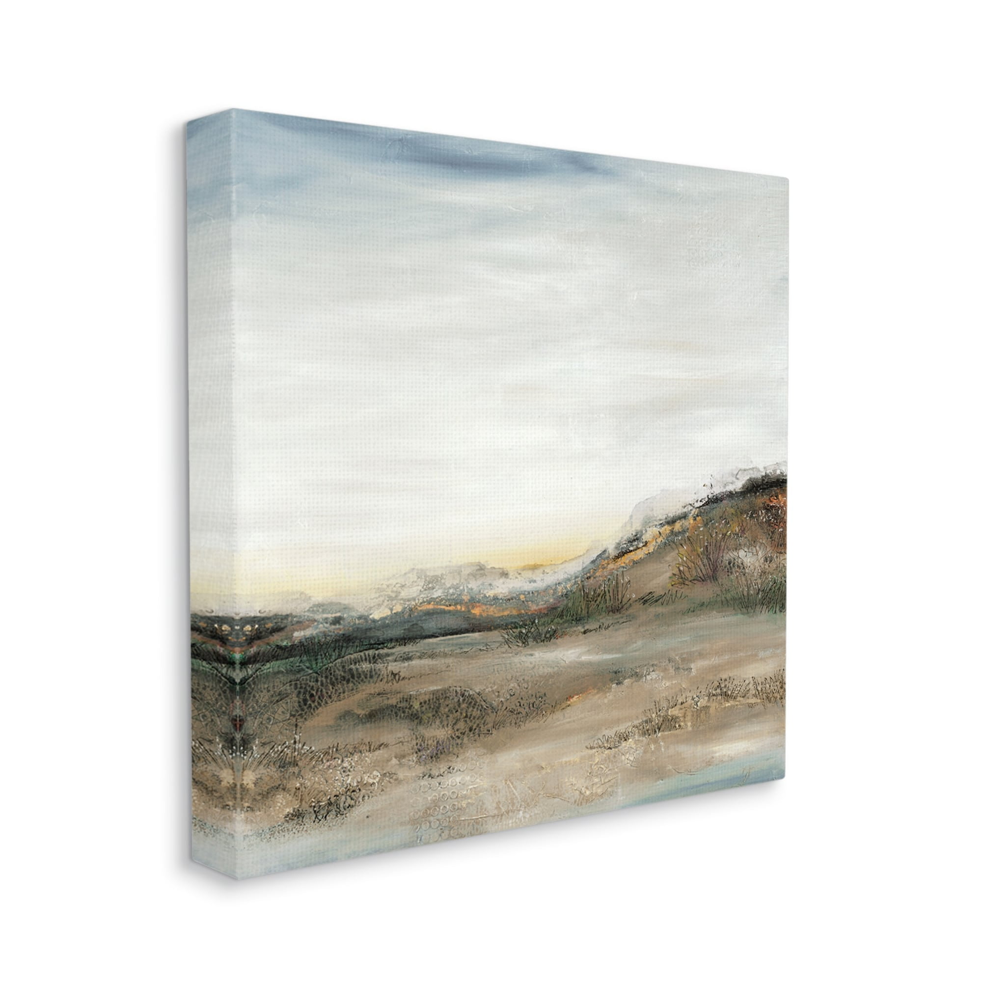 Desert Landscape Abstraction Rustic Mountain Range Landscape Gallery-Wrapped Canvas Print Wall Art, 17x17