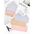 thumbnail image 4 of Livona Racerback Training Bra for Girls- 3 Pack Seamless Sports Bra, Padded Everyday Bra Bralette,Crop Cami Tank Top (6-14), 4 of 6