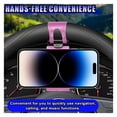 thumbnail image 3 of Car Steering Wheel Phone Holder, Portable No-Hands Smartphone Mount Clip, Adjustable Cellphone Stand Clamp, Universal Automobile Cell Phone Cradle for Most Devices, 3 of 6