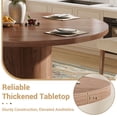 thumbnail image 5 of UHOMEPRO Round Dining Table, 47" Circle Kitchen Table for 4-6, Farmhouse Dining Room Table with Sturdy Wood Strip Base, Modern Dining Table for Dining Room Living Room, Walnut(Only Table), 5 of 8