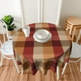 thumbnail image 5 of Autumn Fall Thanksgiving Checkered Tablecloth Round 60 Inch Brown Red Buffalo Plaid Washable Wrinkle Stain-Resistant Table Cloth Polyester Country Rustic Farmhouse Table Cover for Kitchen Holiday, 5 of 6