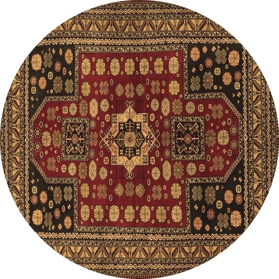Ahgly Company Indoor Round Persian Brown Traditional Area Rugs, 6' Round