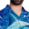 thumbnail image 5 of Starry Shark Men's Short Sleeve Casual Printed Button Down Beach Shirt - Summer Hawaiian Top, 5 of 6