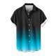 thumbnail image 5 of Blusa y camisa de manga corta con cuello vuelto para hombre, blusa informal de moda con cuello vuelto, estampado degradado, camisa de manga corta con botones, blusa de poliéster para hombre, 5 of 6