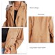 thumbnail image 4 of Chaqueta con botones Diseño reversible Color puro Manga larga Moda Slim Fit Casual Abrigo de mujer para otoño invierno Caqui XL, 4 of 5